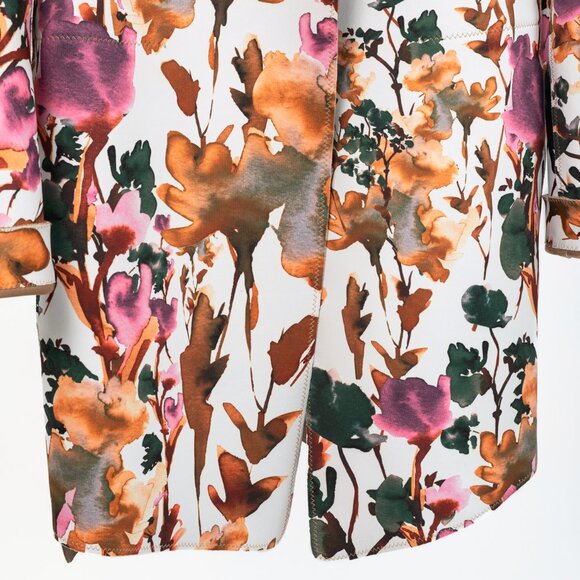 Marie Saint Pierre Redzepi Fall-Print & Sand Floral Neoprene Open-Front Jacket - Picture 7 of 11
